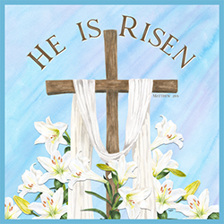 He is Risen logo | Roaring Brook Art | Licensed Art & Design