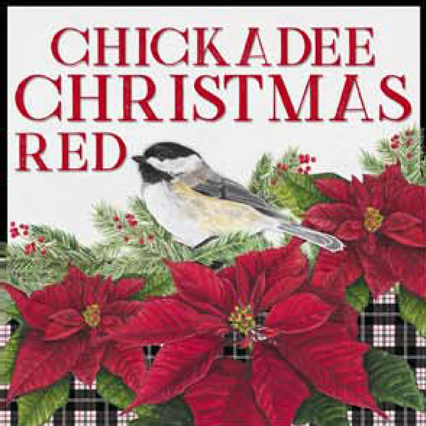 Chick a dee Christmas red log0 | Roaring Brook Art | Licensed Art & Design